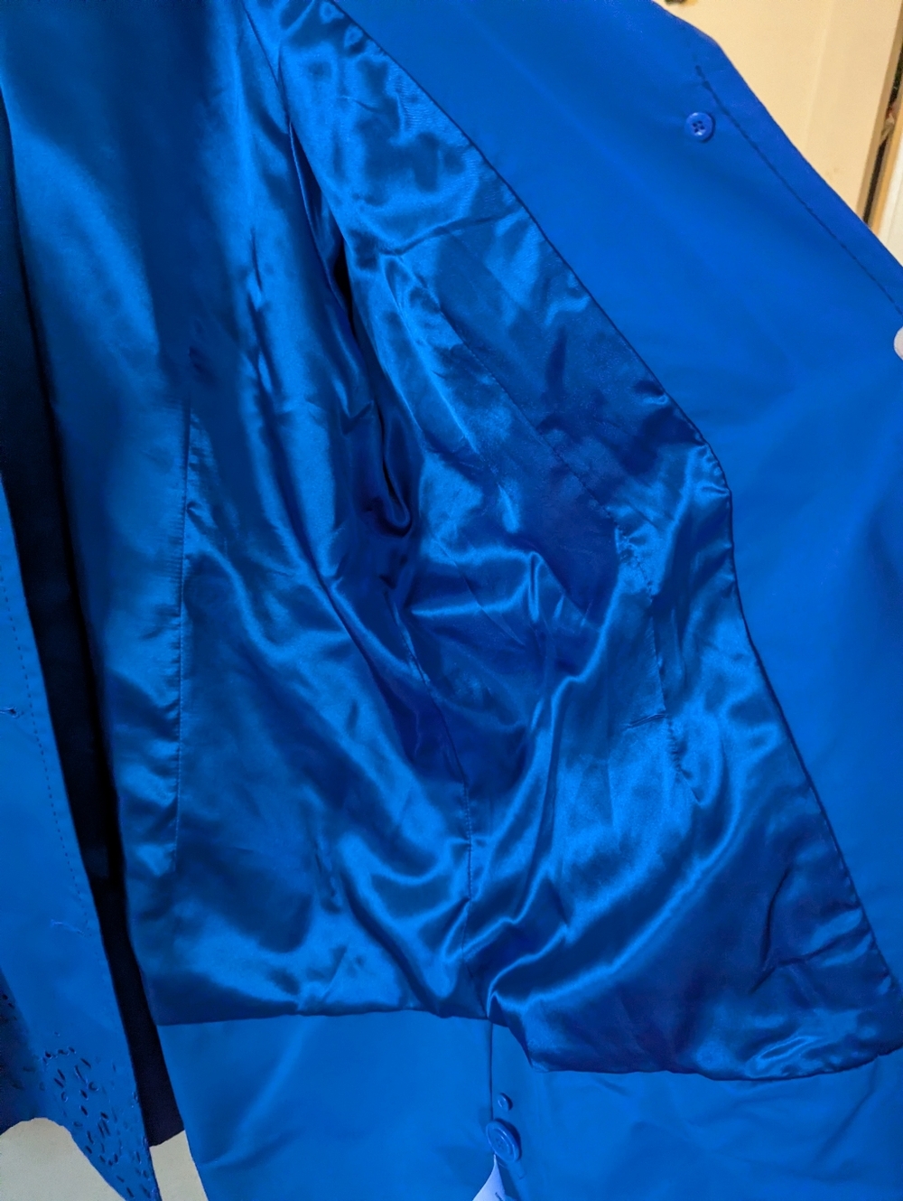 Dennis by Dennis Basso blue rain jacket 1X - Picture 3 of 10